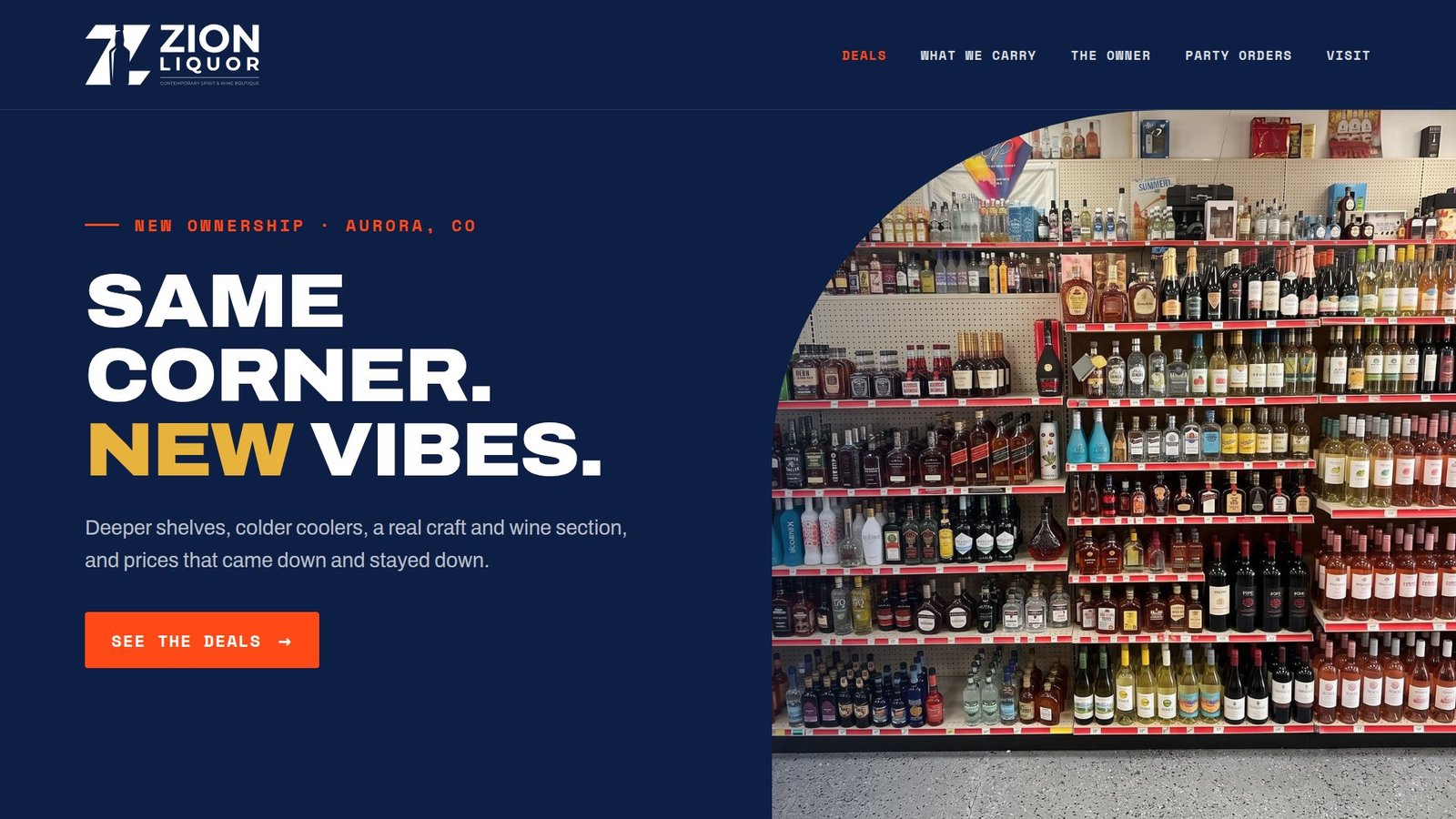 Zion Liquor website showcase